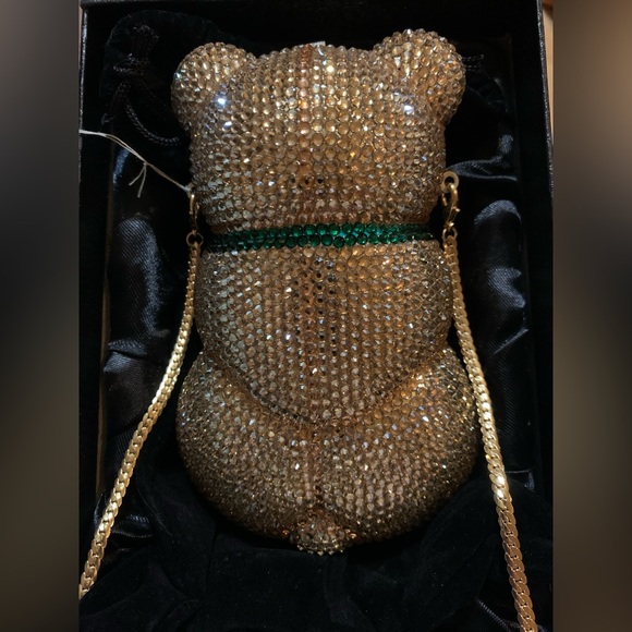 NEW Sparkling Bling Crystal Rhinestone Bear Bag Clutch Purse - Picture 3 of 7